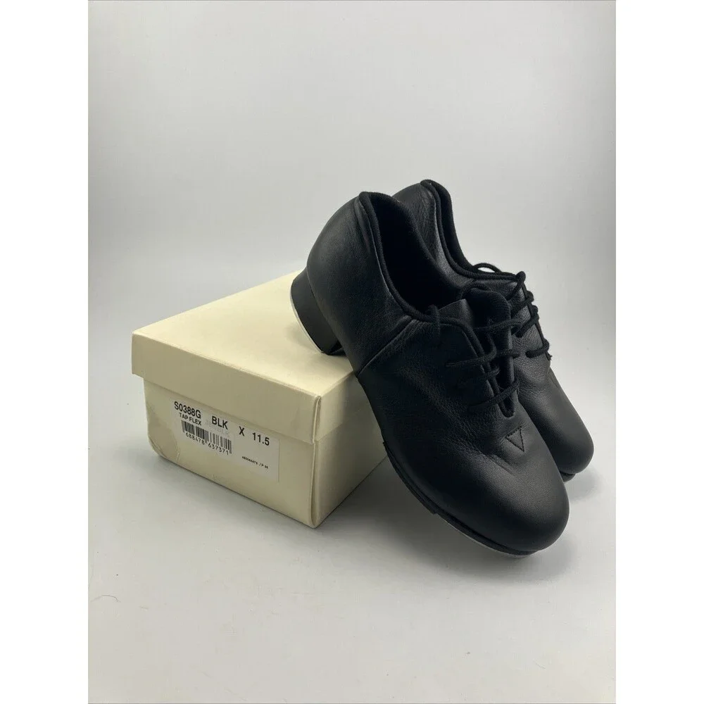 S0388G Bloch Lace Up Black Tap Flex Shoes Shockwave #4 - Kids Size 11.5 - Picture 1 of 8